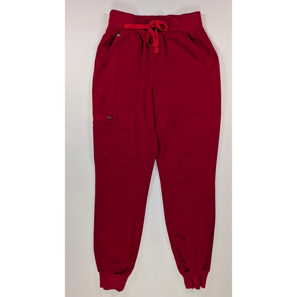 FIGS Technical Collection Red Zamorra Jogger Scrub Pants Womens Small